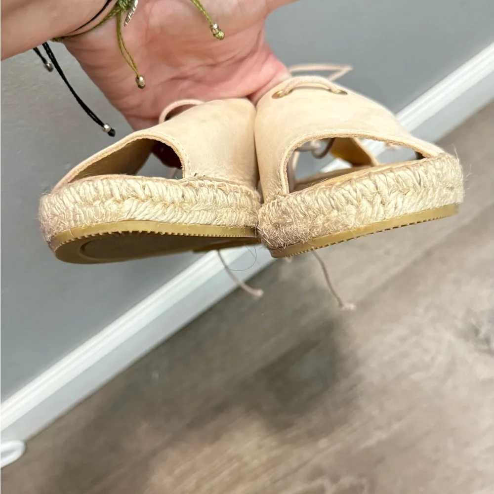 Anthropologie Kanna Women's Beige Suede‎ Lace Up Espardrilles Size 40/9